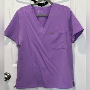 Figs Lavender Dawn Catarina Scrub Top L